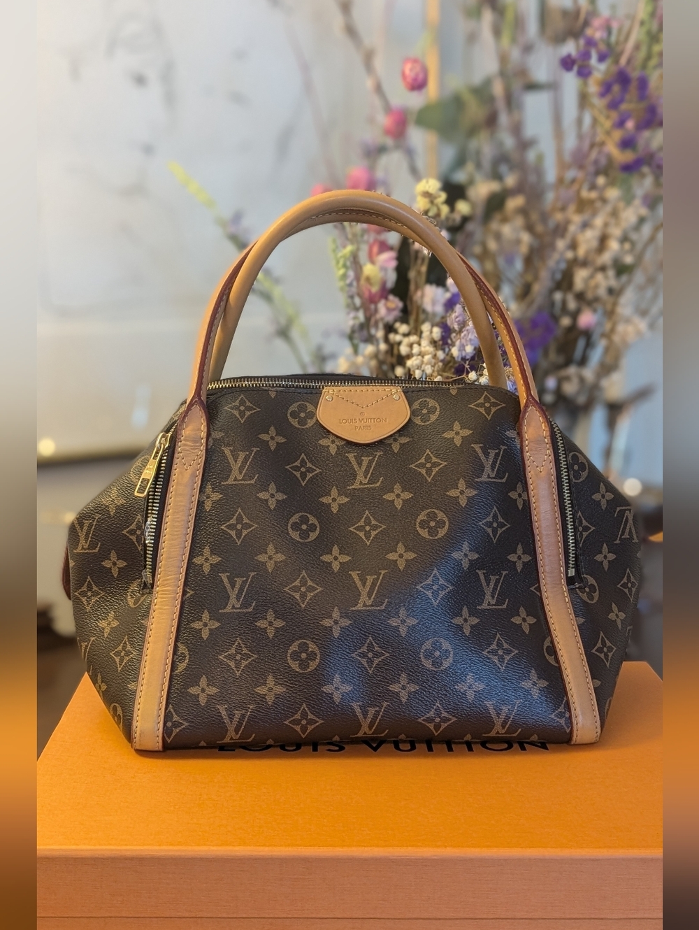 Louis Vuitton Monogram Satchel in Brown and‎ Tan